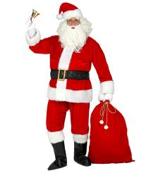 Komplettes Weihnachtsmann-Kostüm Nikolausverkleidung Mütze Bart Rot-Weiß M 48-50 