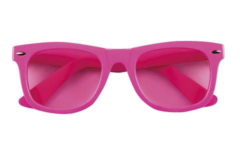 Pinke Brille der 80er Jahre neonpink mit Gläsern  in pink 