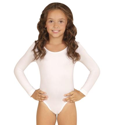 Kinder Body in weiß mit Ärmeln 4 bis 12 Jahre 140 cm - 152 cm