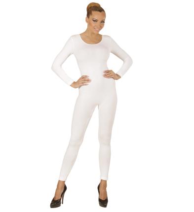 Ganzkörper Body in weiß mit Ärmeln - Bodysuit Damen Basic S/M