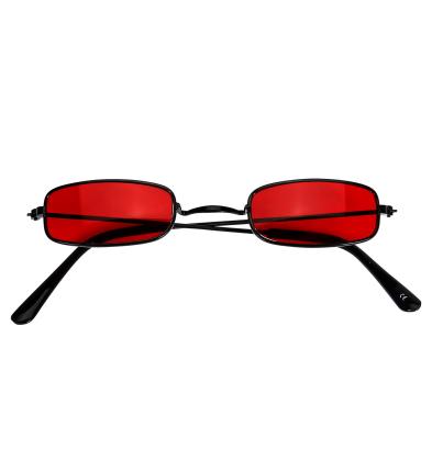 Vampirbrille - Nickelbrille mit roten Gläsern für Halloween und Vampire 