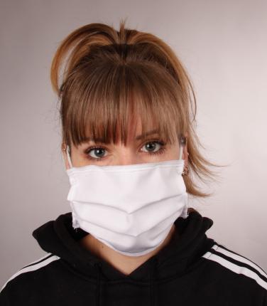 Gesichtsmaske - waschbare Mund- und Nasenabdeckung - weiss - Textilmaske Maske 