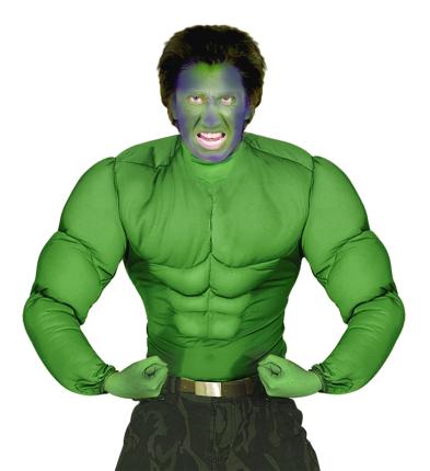 Helden Muskelshirt grün - Super Held Größe Gr. S - XL 