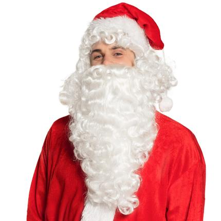 Weihnachtsmann Set - Santa Perücken Set mit viel Volumen - Nikolaus Perücke und Bart 