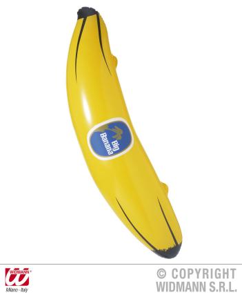 Aufblasbare Banane 100 cm - Dschungelbanana Bananendeko Fasching 
