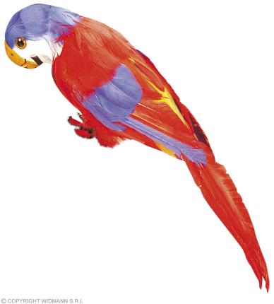 Gefiederter Papagei - Deko  - roter Papagei mit Federn 
