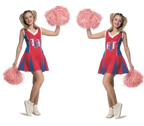 Wilbers Damen Cheerleader rot-blau Gr. 34 - 44 Kleid Uniform Cheerleaderkostüm 