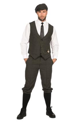 Dunkelgrauer Halblanger 20er Jahre Charleston Gentleman Anzug – Gr. 46 – 64 - Peaky Blinders Kostüm Arthur 