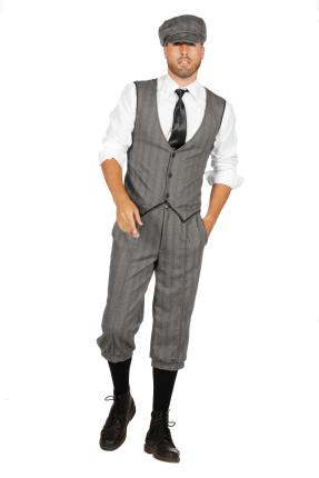 Hellgrauer Halblanger 20er Jahre Charleston Gentleman Anzug – Gr. 46 – 64 - Peaky Blinders Kostüm Finn 