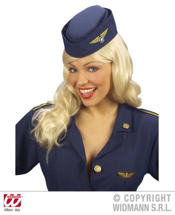 Stewardess Kopfbedeckung - Schiffchen   Damen - Fasching Sonderpreis 