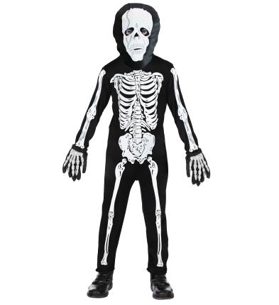 Kinderkostüm Skelett, Anzug +Maske Kinder Skelettkostüm Halloween 