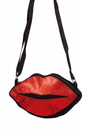 Wilbers Handtasche Rote Lippen - Kussmund mit langem Henkel 