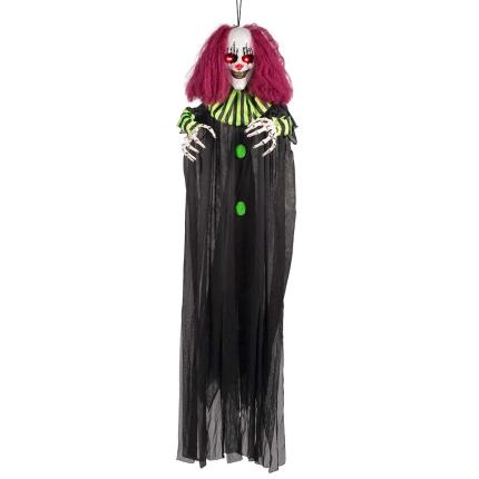 Lebensgroße Hängedekoration Terror Clown - 130cm  - Halloween Dekoration Figur 