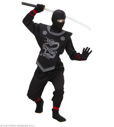 Kostüm schwarzer Ninja komplett Kinder Ninja - Kinderkostüm 