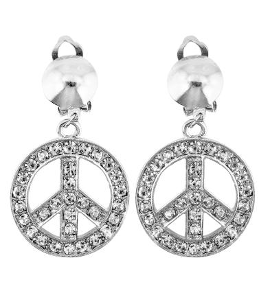 Hippie Strass Ohrringe - Peace and Love Ohrringe 