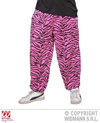 80er Jahre Hose mit Zebra Muster, pink Gr. XL  