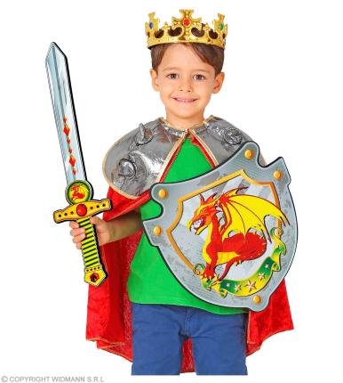 Drachenritter Schwert mit Schild aus Schaumstoff - Kinder Ritter Set 