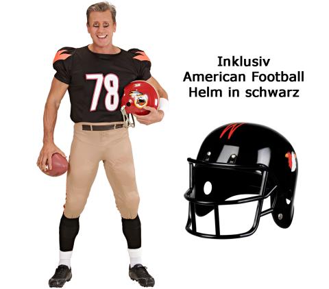 Kostüm American Football Star - Sportkostüm Männer - mit Helm S - 48/50