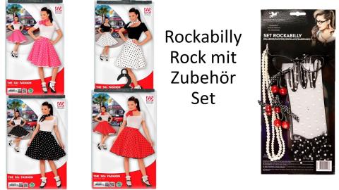 Rock'n Roll Rock in verschiedenen Farben - 50er Jahre Set mit Zubehör 