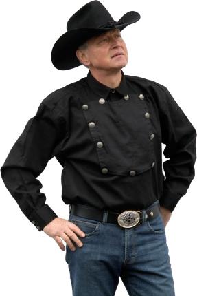 Country Westernhemd  John Wayne von Running Bear S- 5XL - Cowboyhemd schwarz 