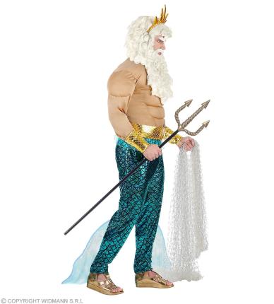 Poseidon Verkleidung Neptun Kostüm für Herren Gott des Meeres Wassermann L 52 
