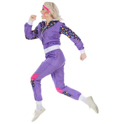 Jogginganzug Ghetto Queen 80er Jahre Kostüm Damen Trainingsanzug Tussi L 42 44 