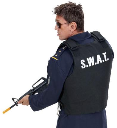 A Weste S SWAT T W Männerweste Undercover Polizei Set mit Zubehör