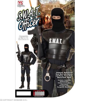 S W T 116cm Specialforces Jungen Kostüm A Undercover Agent SWAT Polizist Gr 
