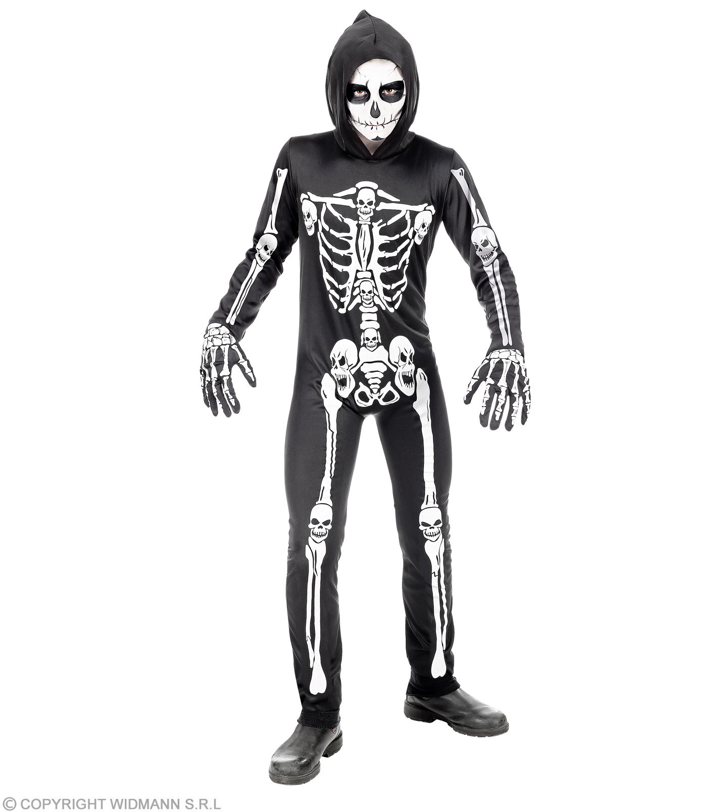 Gerippe Anzug L 158cm 11-13 Jahre Kinder Skelett Kostüm Knochen Skelettkostüm 