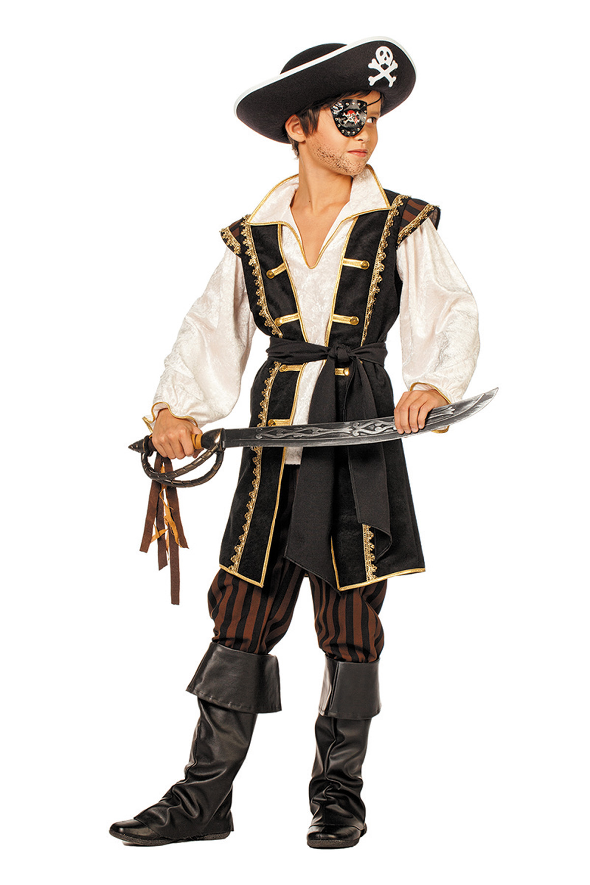 Wilbers Piraten Kostüm für Jungen – Gr. 104-164cm – Braun Schwarzer  Piratenanzug