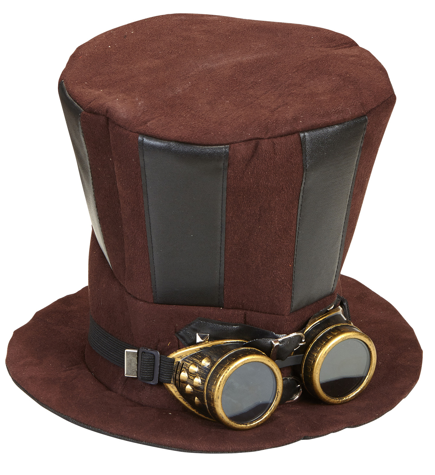Gothic Steampunk Zylinder hoch Onesize schwarz mit Schnürung Kostüm-Zubehör Hut