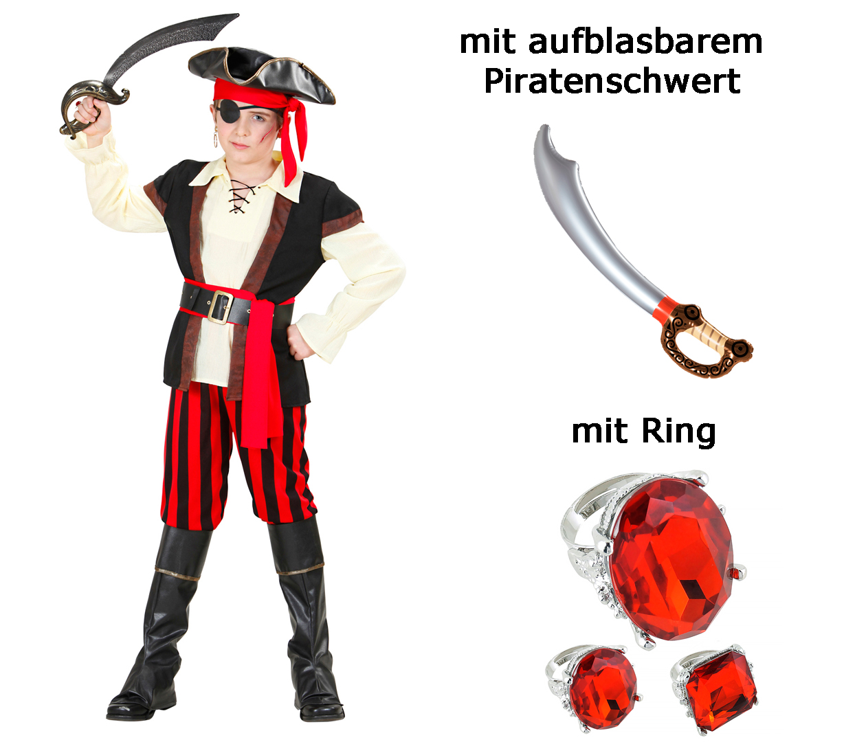 Kleinkinder Piraten Seeräuber Wilbers Kinderkostüm Baby Pirat  Gr 98 