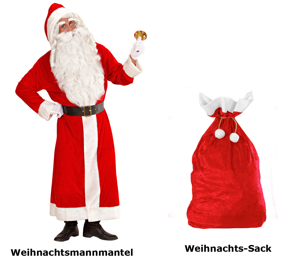 Weihnachtsmann Anzug aus Kord mit Zottel Besatz Weihnachten Nikolaus Kostüm neu 